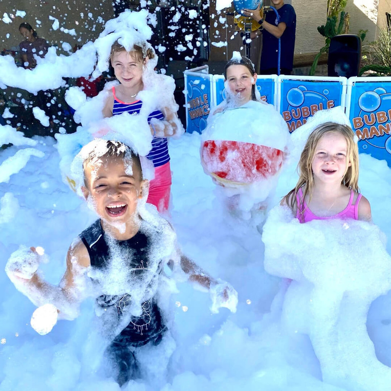 kids playing in foam